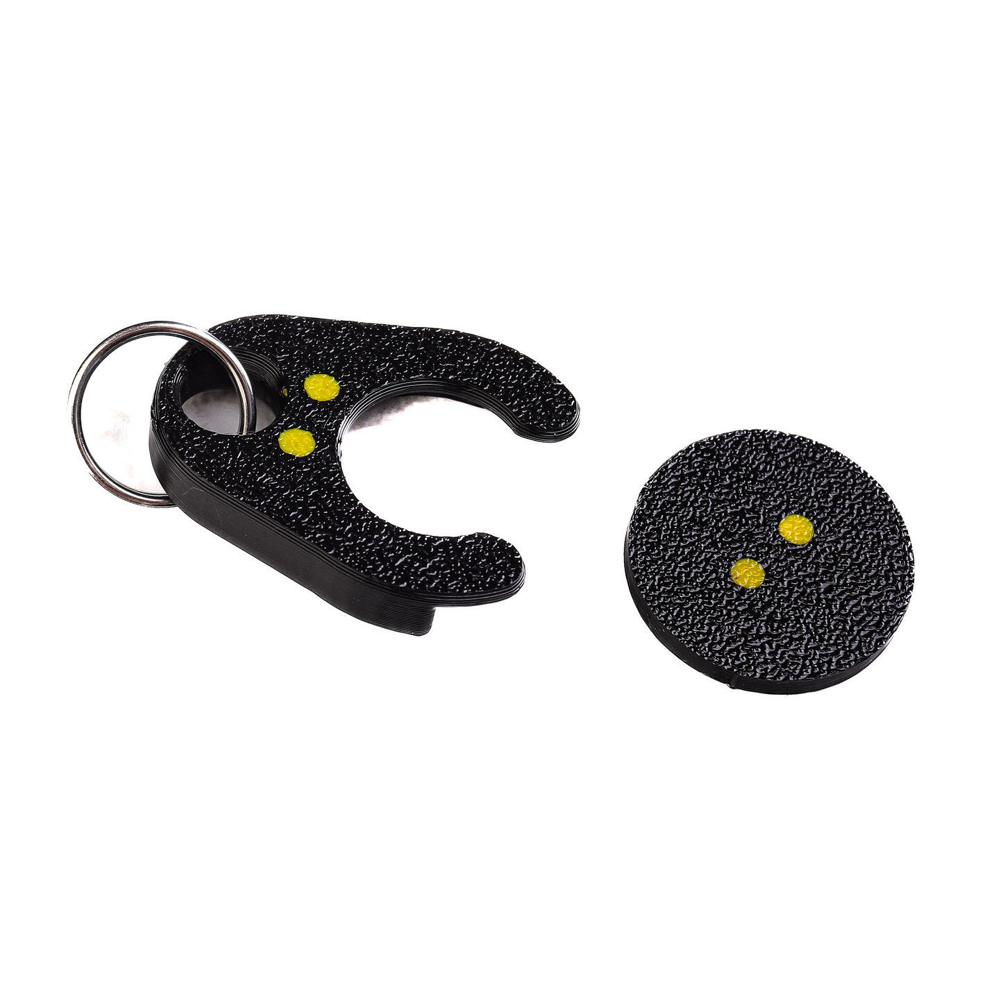 Squash Cart Coin Keychain | Black Shopping Token with Squash Ball Design | Practical Gift for Squash Players