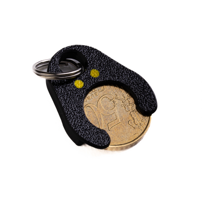 Squash Cart Coin Keychain | Black Shopping Token with Squash Ball Design | Practical Gift for Squash Players